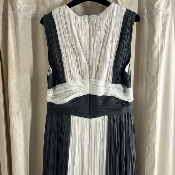 J. MENDEL Cocktail dress in anthracite/ivory silk. - Picture 3 of 16